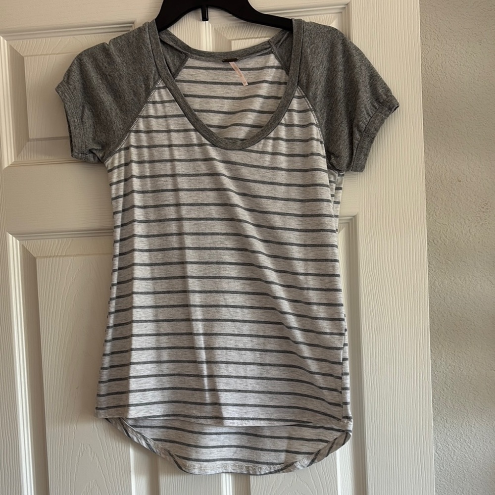 Poof! Gray Short Sleeve Fitted T-Shirt